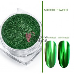 Pigment mirror chrome effect pentru Gel UV sau Acril, NADP015HH + 1 aplicator Green
